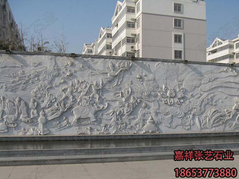 人物浮雕文化墻-石雕壁畫